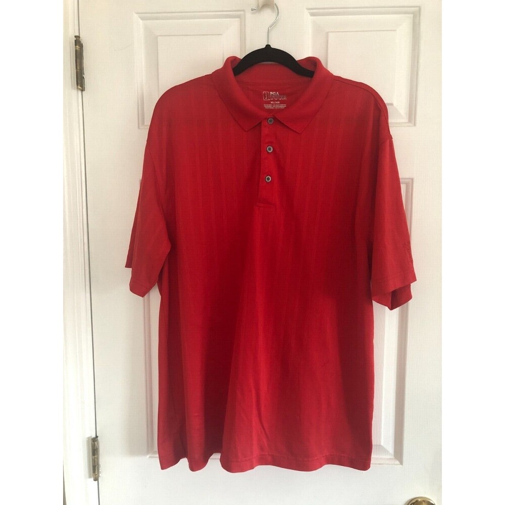 PGA Tour Men's XL Red Short Sleeve Golf Shirt
